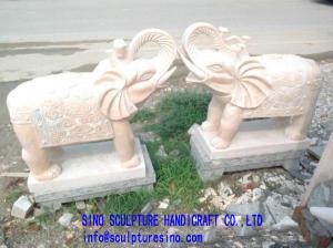 China Garden Hand Carved Stone Elephant Sculpture on sale