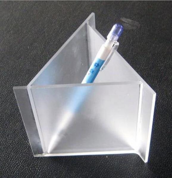 Cheap Frosted Engraved Triangle Acrylic Pen Holder With Different Size For Desk for sale
