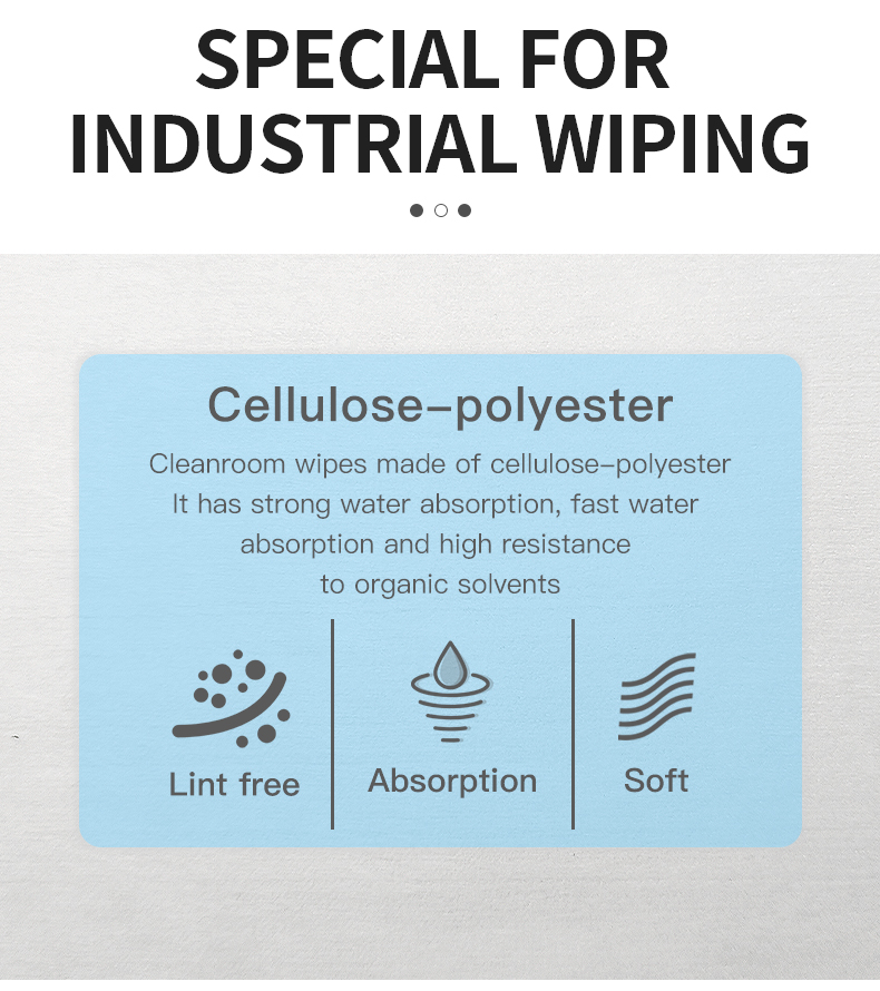 Nonwoven Cellulose Industrial Paper Rolls Lint Free Wood Pulp Polyester Cleanroom Wipes Roll