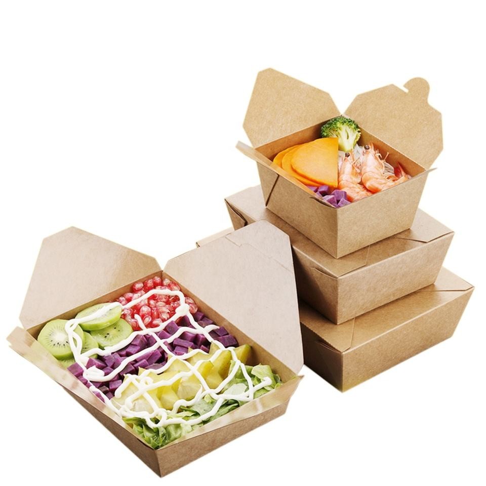 China ODM Disposable Food Packaging Box 800ml Biodegradable Fast Food Packaging Box on sale