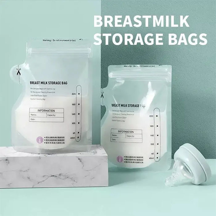 China Stand Up Ziplock Breastmilk Storage Bags Pre Sterilized And BPA Free Baby on sale