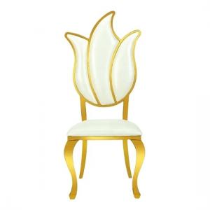 Best Luxurious Golden SS Frame Hot Leaf Shape Wedding Banquet Chair wholesale