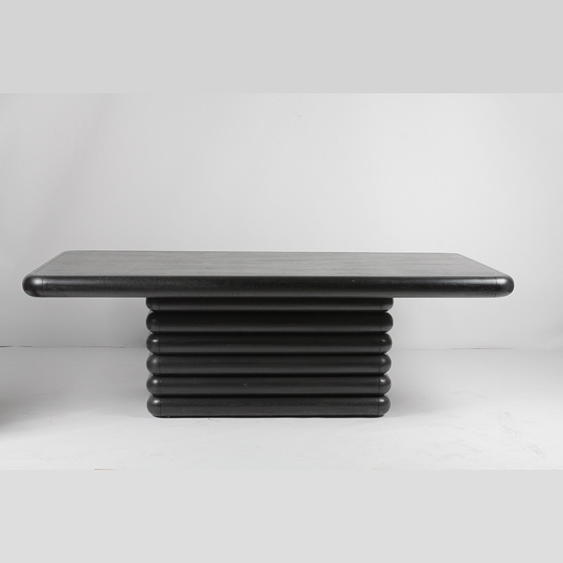 Best Minimalist Solid Wood Black Rectangular Dining Table Modern wholesale