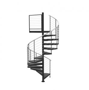 China Steel Structures Wrought Iron Prefabricated Spiral Staircase For Residential on sale