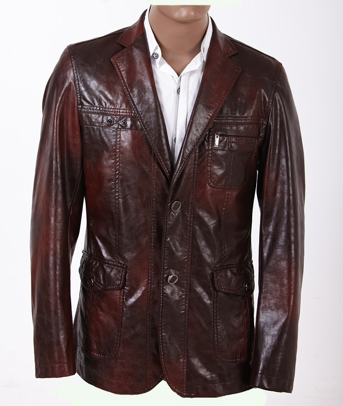 100% Viscose and Knitting, Gentleman Jacket, Luxury and Designer Mens Leather Blazers