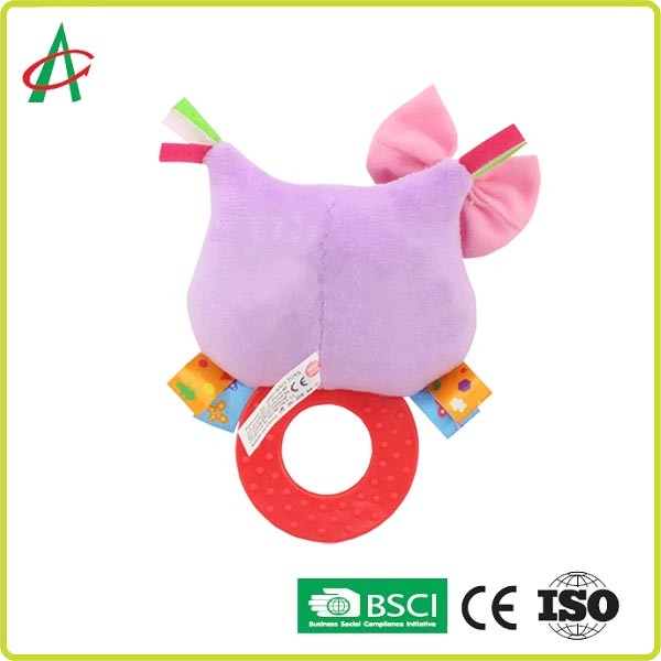 Best ASTM Handcrafted Nontoxic Baby Plush Rattle With Teether wholesale