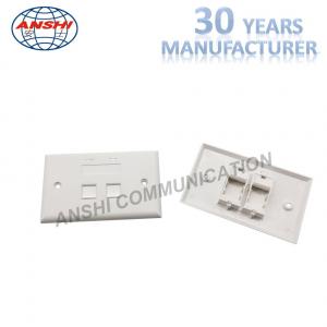 China 115*70 Wall Mount Network Cable Faceplate RJ45 RJ11 Single Port Horizontal Type on sale