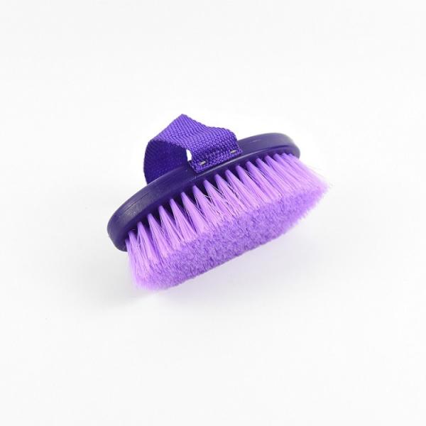 Cheap Elliptical Horse Grooming Brushes , 13*7 cm Horse Bristle Hair Brush Cloth Ribbon for sale