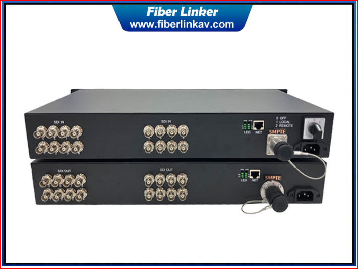 China Remote Power SMPTE LEMO 3G-SDI Fiber Extender with Gigabit Ethernet Network for sale
