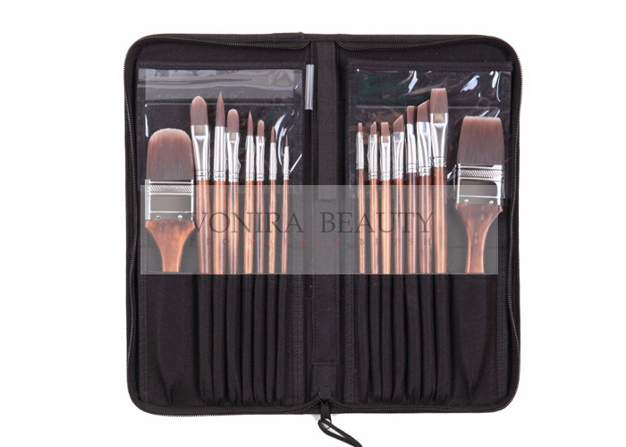 China Nylon Hair Wooden Handle Body Paint Brushes16pcs Set High Quality Painting Brushes Set on sale