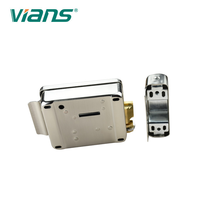 China Double Cylinders Elecrtic Rim Door Lock Fail Secure Plating 12V With Push Button on sale