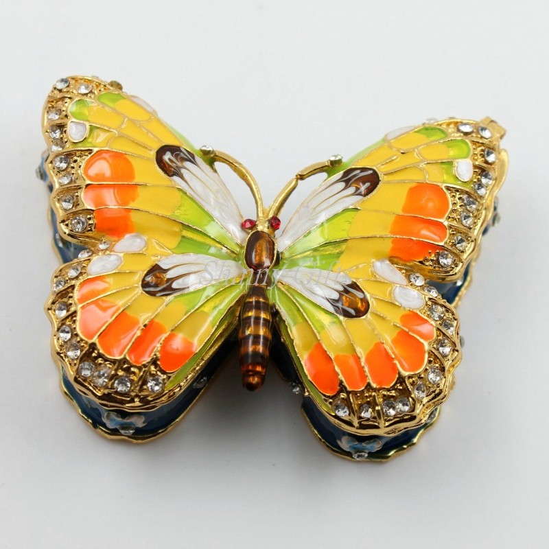 China Shinny Gifts Butterfly Trinket Box Jewelry Box Ornament Gifts Box on sale