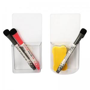 China Reusable Whiteboard Pen Magnetic Holder Plastic Pen Holder With Self Adhesive Pad on sale