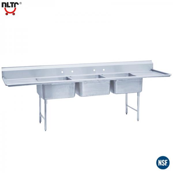 Cheap Commercial Three Compartment Stainless steel Sink With Panels for sale