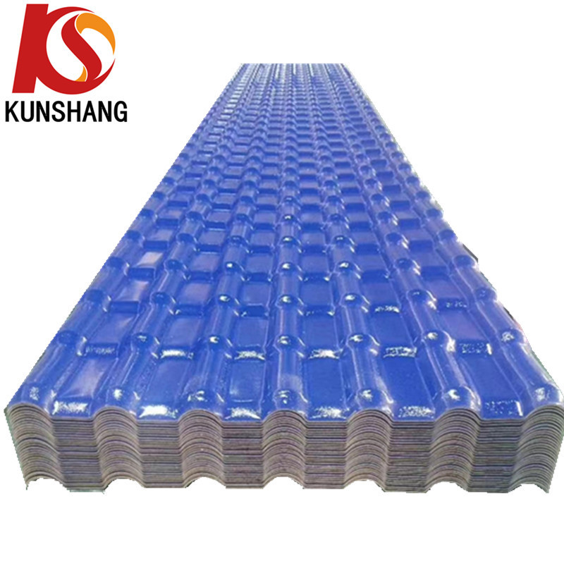 China Blue Anti-age Spanish synthetic resin pvc roof tile panel on sale