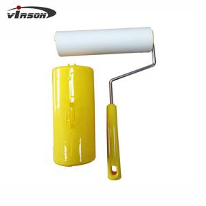 China Sticky Vertical Yellow Washable Disposable Plastic Lint Roller on sale