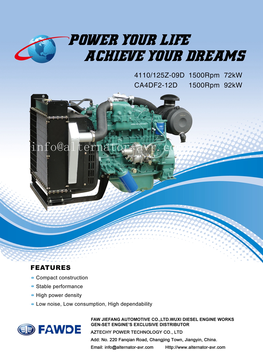 65KW-92KW 4DF Series of FAW Diesel Engine