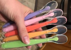Best Customize Food Grade Colorful Self Feeding Training Spoon For First Stage Baby wholesale