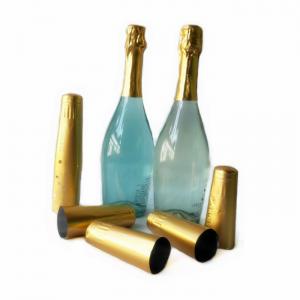 China Glass Wine Bottle Shrink Caps Gold Black PVC Shrink Capsules SGS on sale
