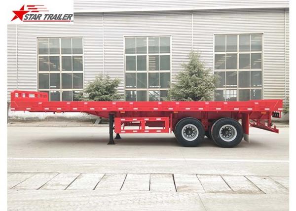 Cheap FEA Analysis 40 Foot Flatbed Trailer , PRO - E Design Extendable Flatbed Trailer for sale