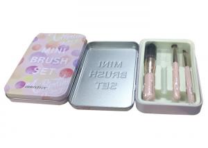 China OEM Series Gift Tin Box Mini Makeup Brush Set Packing With Plastic Tray on sale