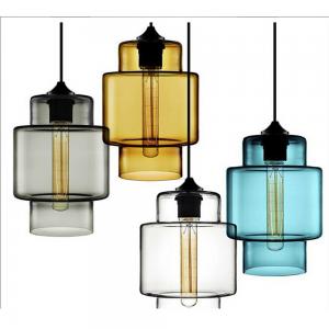 China Beautiful Restaurant Decorative Colored Clear/Smoked Glass Lamp Shade Pendant ceiling Light Nordic modern simple style led E27 on sale