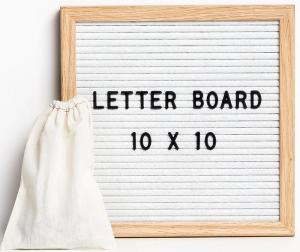 China White10 x 10 inch Aluminum Frame Changeable Modern Square Felt Letter Board INCLUDES Canvas Bag on sale