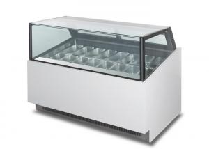 China 18 Pans LED Ice Cream Display Freezer Sliding Door Showcase on sale