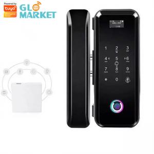 China Smart Tuya Wifi Glass Intelligent Door Lock Fingerprint Digital Keyboard Password Lock on sale