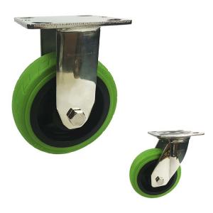 China 6x2 Inch 280kg Capacity Fixed Plate Stainless Steel TPR Thermoplastic Rubber Wheels on sale