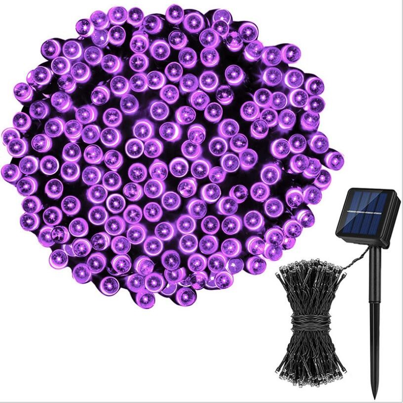 China Purple Solar Christmas String Lights 300MA 100 LED 5V Christmas Tree on sale