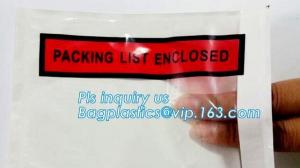 China PP film 178*140mm invoice enclosed packing list envelopes, DHL Shipping pockets for waybill, A4 size plastic packing lis on sale