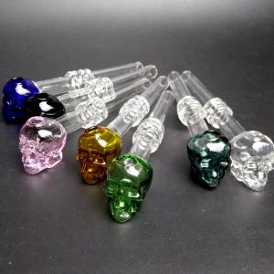Best Recyclable Skull Glass oil burner pipe Bubbler Bowl 5.5"Inch Lenght Lightweight wholesale