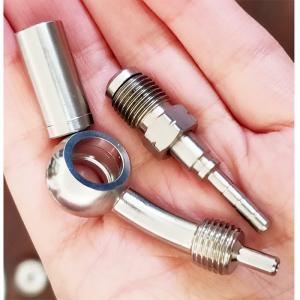 China Stainless Steel 90 Degree Swivel Female -3 AN 3/8 x 24 Thread to AN3 PTFE Hose End Brake Fitting For Teflon Hose on sale