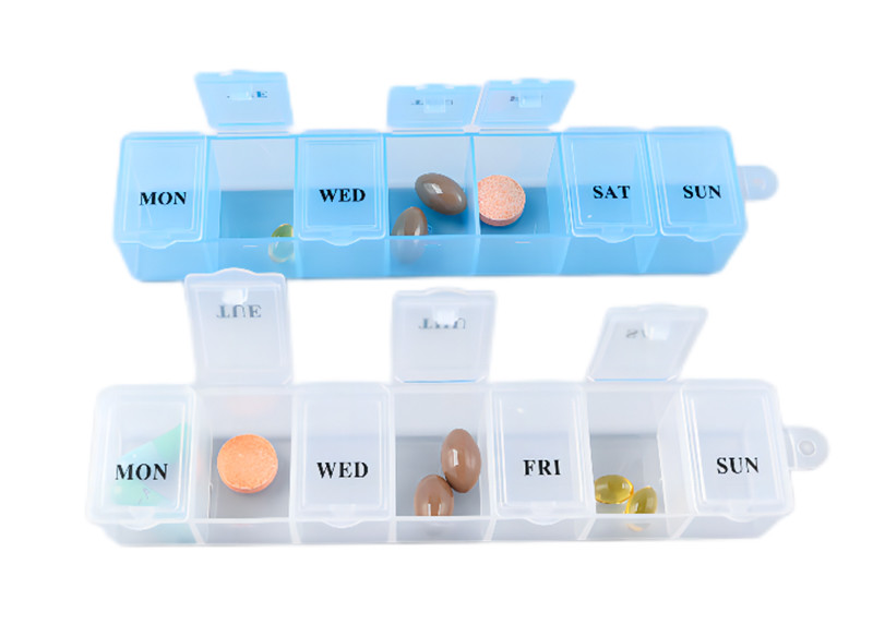 China Athmedic Food Grade Weekly Pill Box Organizer Colored Medicine Store on sale