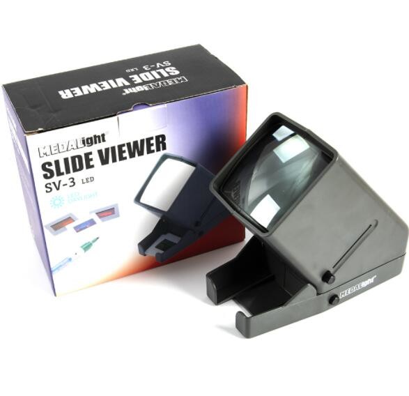 Best Medalight 35mm Film slide viewer 3x magnification LED lamp display Led Light Digital 35mm Negative Photo Film Scanner Sl wholesale