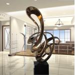 China 2.0M High Mirror Polished Stainless Steel Contemporary Art Statues for sale