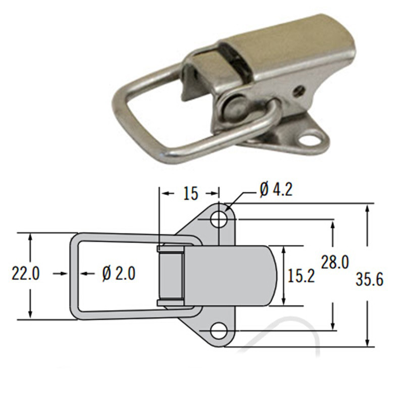 Best TL Stainless Steel Draw Latch For Toolbox 37x19x12mm wholesale