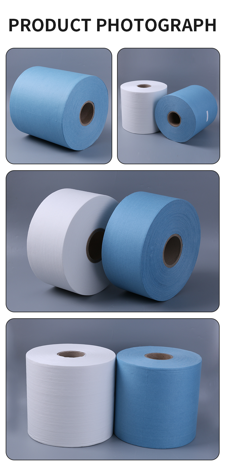 Nonwoven Cellulose Industrial Paper Rolls Lint Free Wood Pulp Polyester Cleanroom Wipes Roll