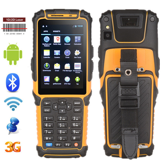 Cheap Portable Rugged Mobile Computer PDA Barcode Scanner Android OS 7.0 32GB SD/TF for sale