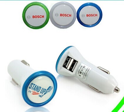 China Gift promation Mini 12v / 24V Portable 3.1A Dual Port USB Car Charger Power Adapter on sale
