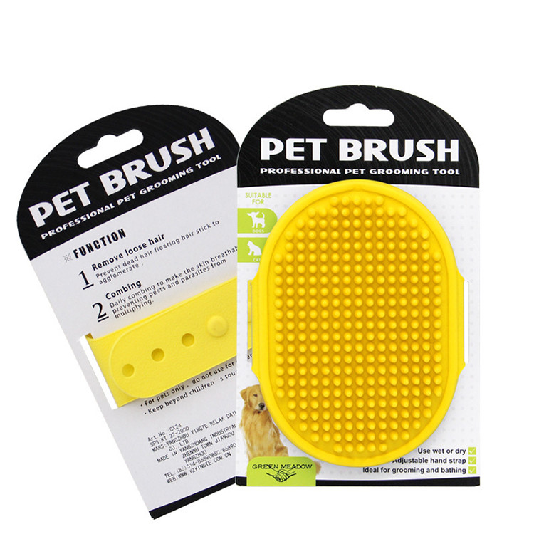Best 12.3*9.7cm TPR Comfortable Pet Shampoo Brush For Short Hair Dogs Cats wholesale