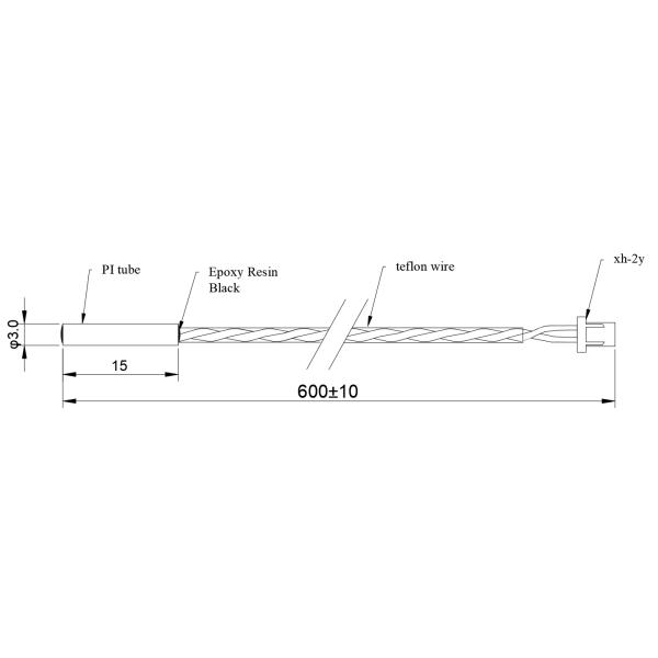 Epoxy Resin Encapsulation Wire NTC Temperature Sensor For Coffee Machine