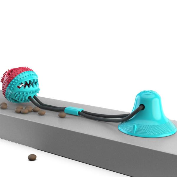 Durable TPR Pet Chew Toy with Suction Cup - Interactive Dog Treat Dispensing Ball