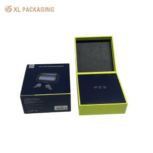 XL Packaging Black Rigid Paper Earphone Packaging Box Shockproof Mobile