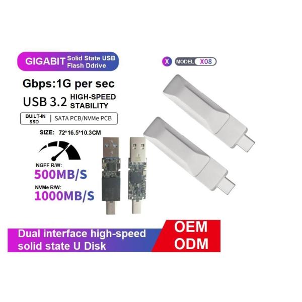 Shenzhen Tech Portable Type-C Solid State Disks Sk USB 3.2 Flash Drive Provides a Read Speed of up to 550MB/S and a Write Speed of 1000MB/S 520GB SATA and Nvme