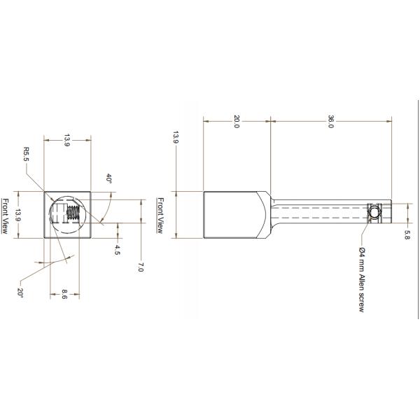ISO9001 Certified 56.0mm Length Diamond Tool Holder