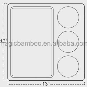 Eco-friendly Bamboo Cheese Board Includes 3 Ceramic Bowls Spoons and Cheese Markers