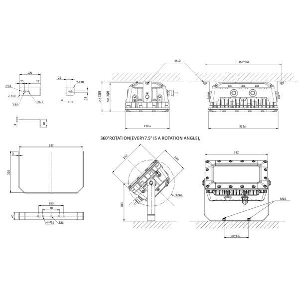 80W,100W and 120W Commercial Led High Bay Lights Explosion Proof Luminaires