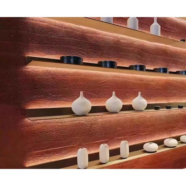 High Fade Resistance Artificial Stone Tiles Waterproof Stain Resistance Stone Look Like Pu Travertine Faux Cement